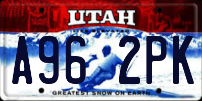 UT license plate A962PK