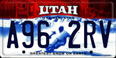 UT license plate A962RV