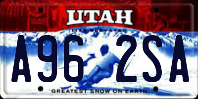 UT license plate A962SA