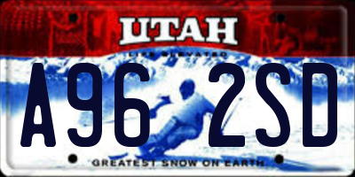 UT license plate A962SD