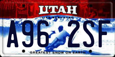 UT license plate A962SF