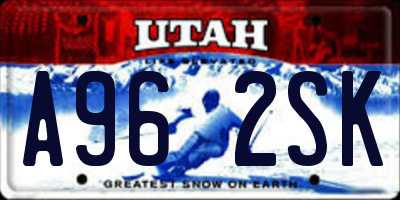 UT license plate A962SK