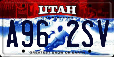 UT license plate A962SV