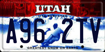 UT license plate A962TV