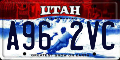 UT license plate A962VC