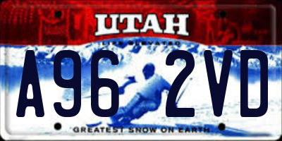 UT license plate A962VD