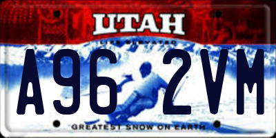 UT license plate A962VM