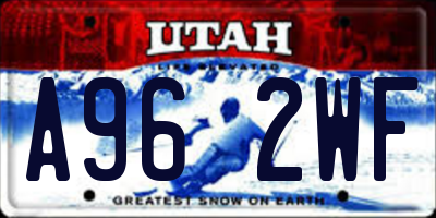 UT license plate A962WF