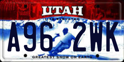 UT license plate A962WK