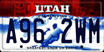UT license plate A962WM