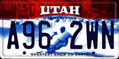UT license plate A962WN