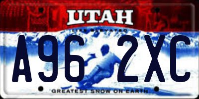 UT license plate A962XC