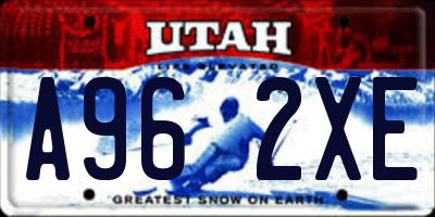 UT license plate A962XE