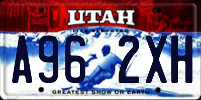 UT license plate A962XH