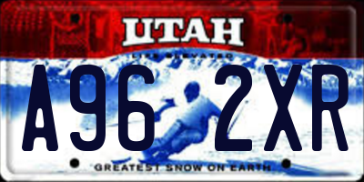 UT license plate A962XR