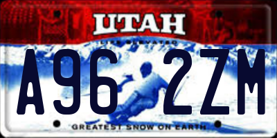 UT license plate A962ZM