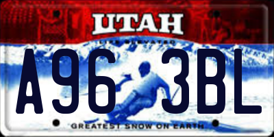 UT license plate A963BL