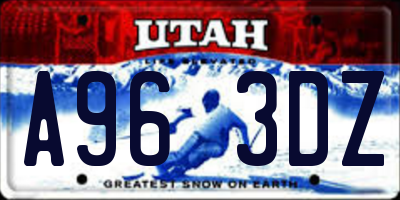 UT license plate A963DZ