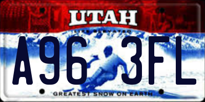 UT license plate A963FL