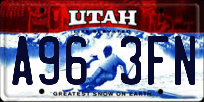 UT license plate A963FN