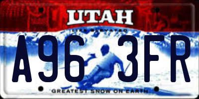UT license plate A963FR