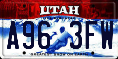UT license plate A963FW