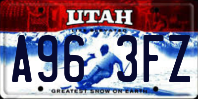 UT license plate A963FZ