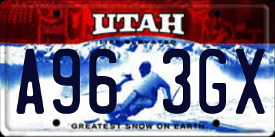 UT license plate A963GX