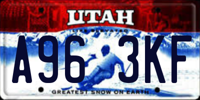 UT license plate A963KF