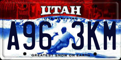 UT license plate A963KM