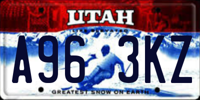 UT license plate A963KZ