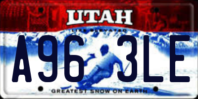 UT license plate A963LE