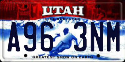 UT license plate A963NM