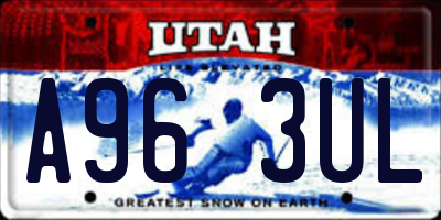 UT license plate A963UL