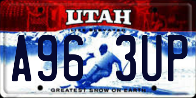UT license plate A963UP