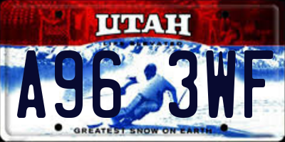 UT license plate A963WF