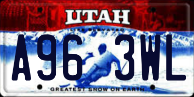 UT license plate A963WL