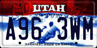 UT license plate A963WM