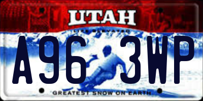 UT license plate A963WP