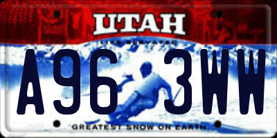 UT license plate A963WW