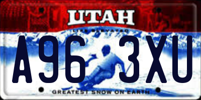UT license plate A963XU