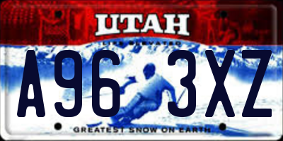 UT license plate A963XZ