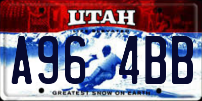 UT license plate A964BB