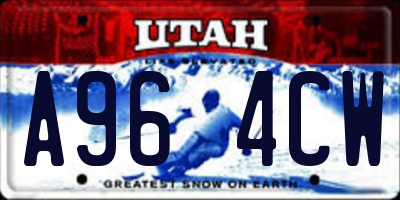 UT license plate A964CW