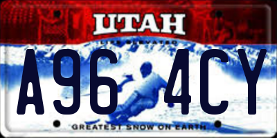 UT license plate A964CY