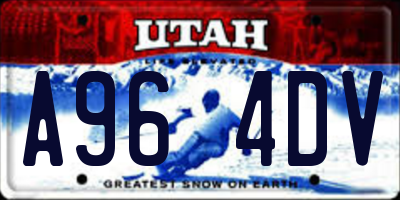 UT license plate A964DV