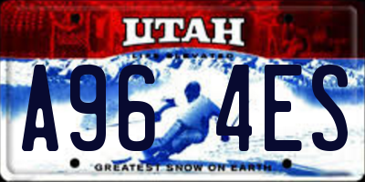 UT license plate A964ES