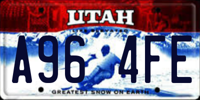 UT license plate A964FE
