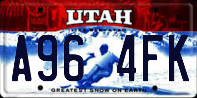 UT license plate A964FK