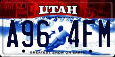 UT license plate A964FM